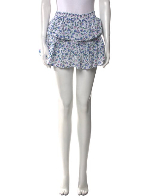 LoveShackFancy Floral Print Mini Skirt