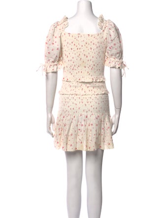 LoveShackFancy Floral Print Mini Dress