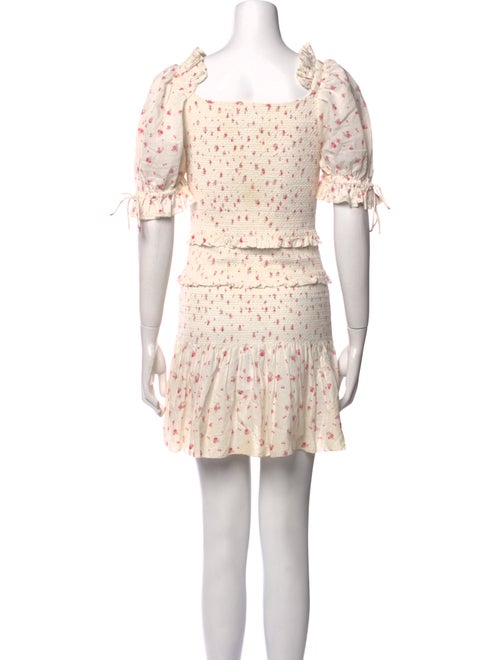 LoveShackFancy Floral Print Mini Dress