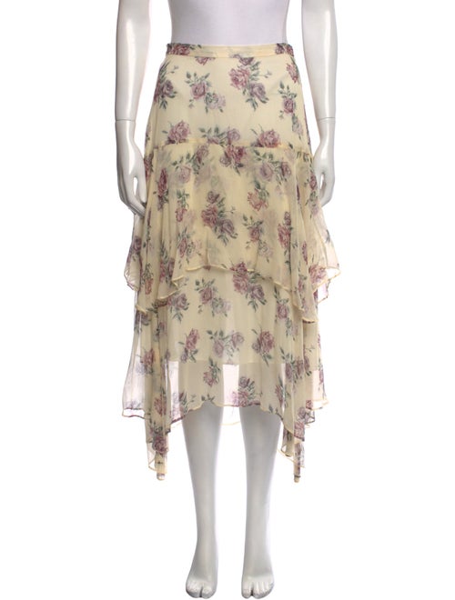 LoveShackFancy Silk Midi Length Skirt