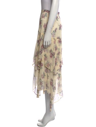 LoveShackFancy Silk Midi Length Skirt