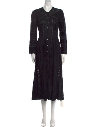 LoveShackFancy Crew Neck Long Dress