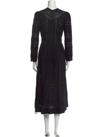 LoveShackFancy Crew Neck Long Dress