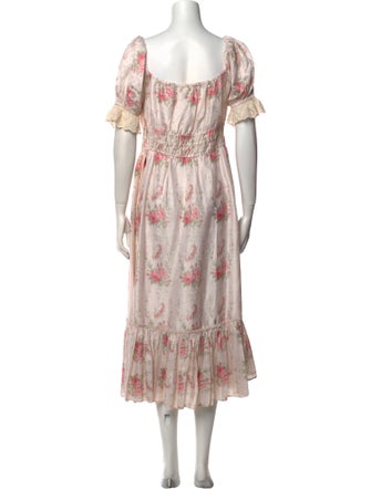LoveShackFancy Silk Midi Length Dress