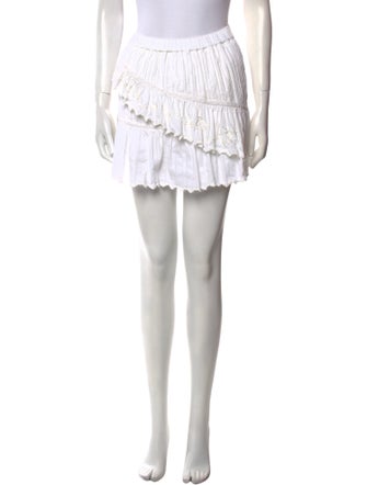 LoveShackFancy Ruffle Embellishment Mini Skirt