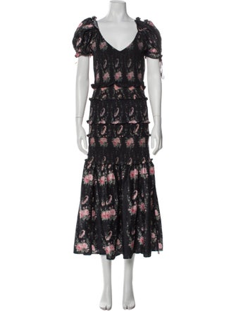 LoveShackFancy Silk Long Dress