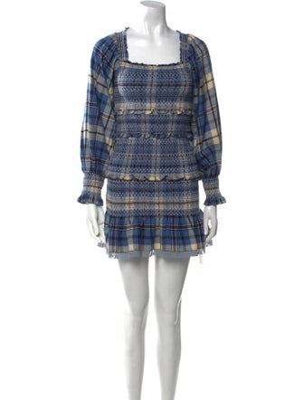 LoveShackFancy Plaid Print Mini Dress