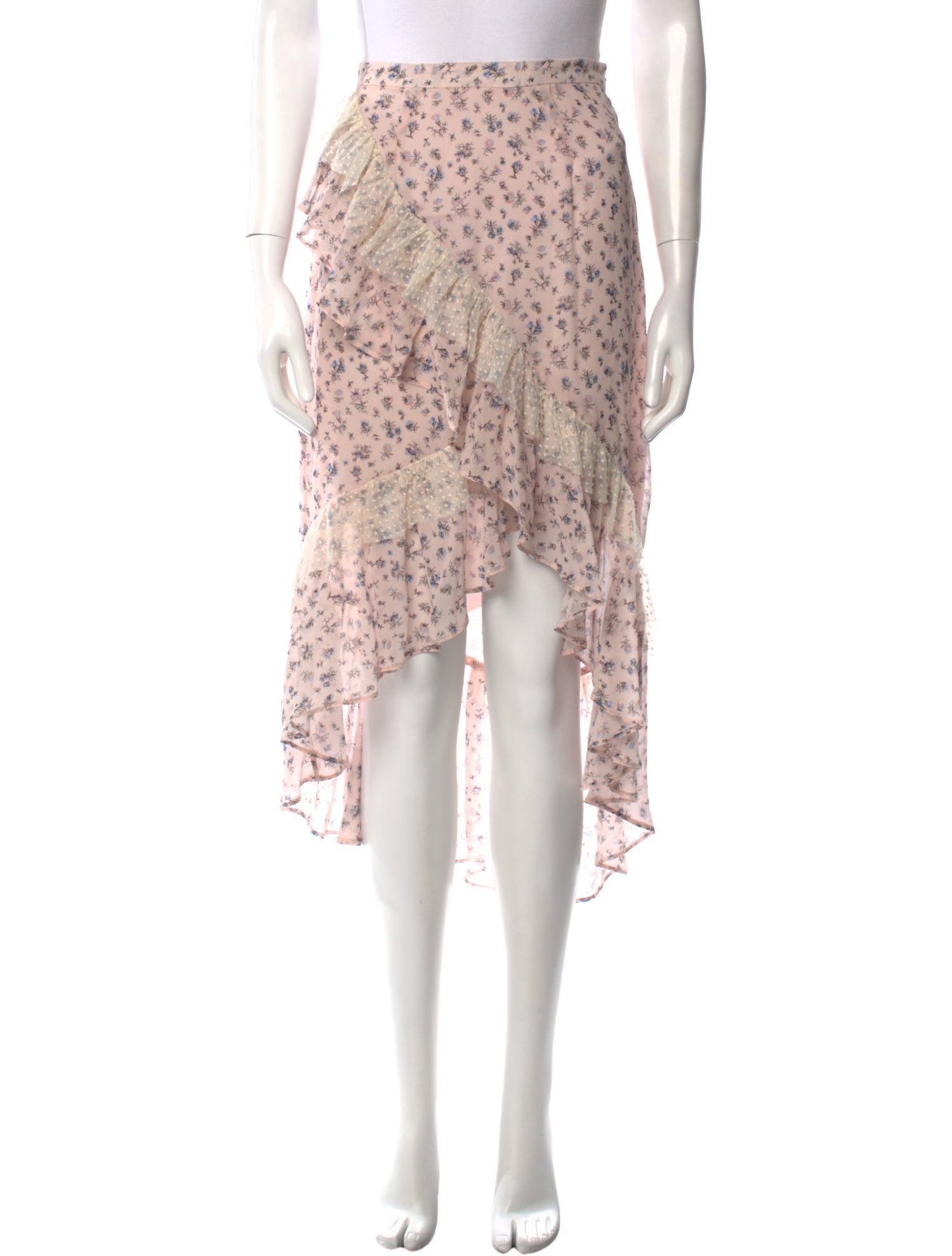 LoveShackFancy Silk Midi Length Skirt