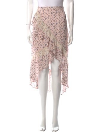 LoveShackFancy Silk Midi Length Skirt