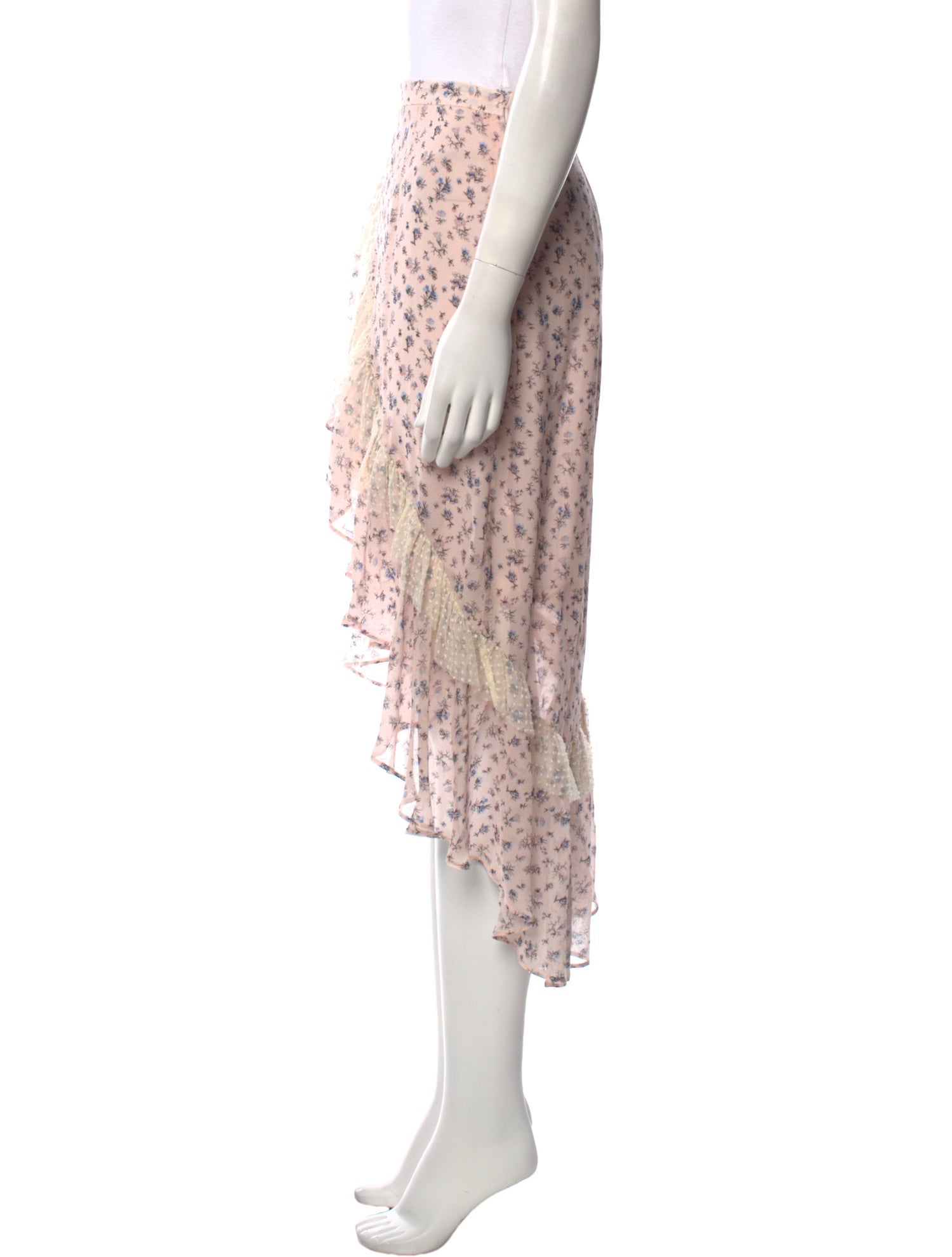 LoveShackFancy Silk Midi Length Skirt