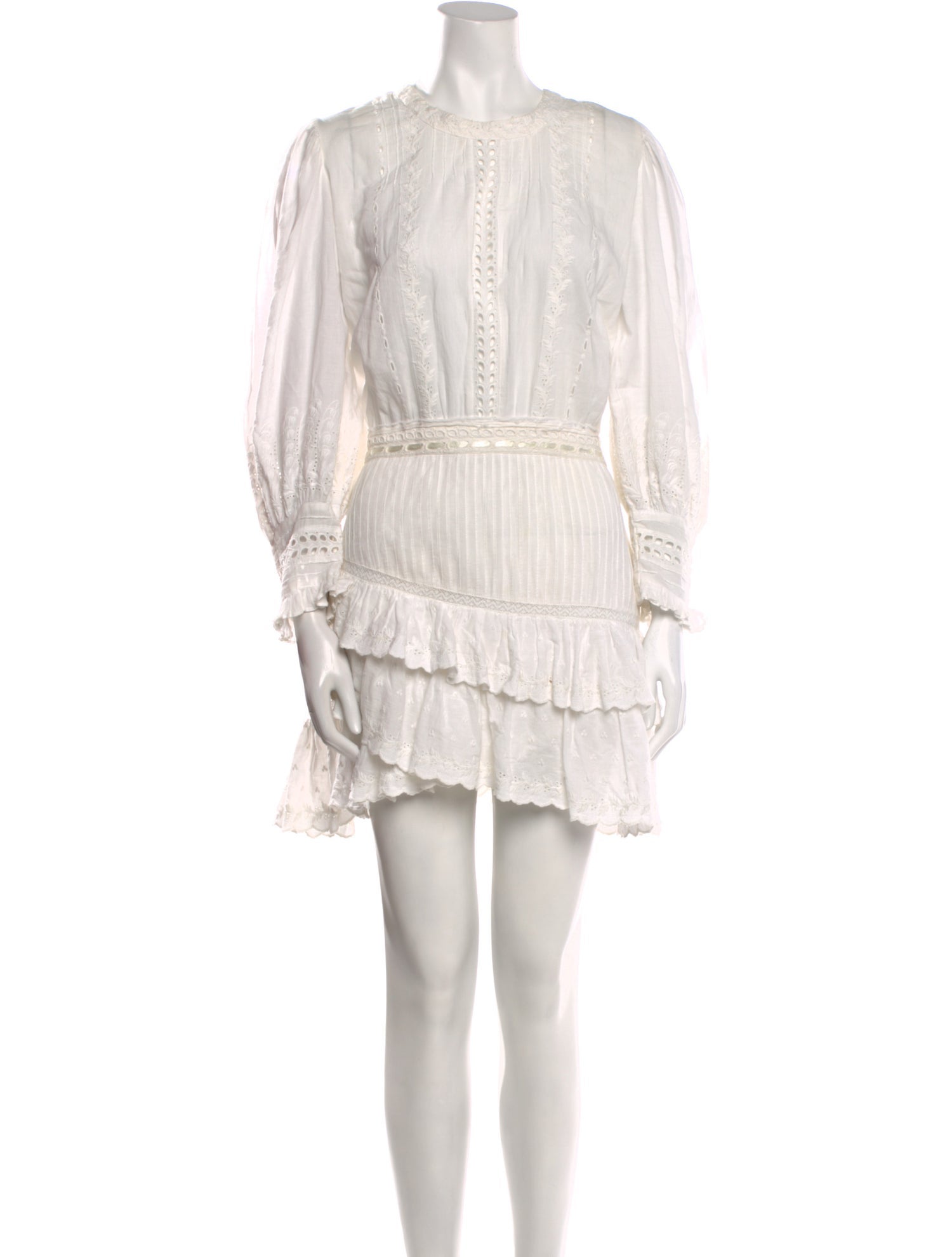 LoveShackFancy Crew Neck Mini Dress