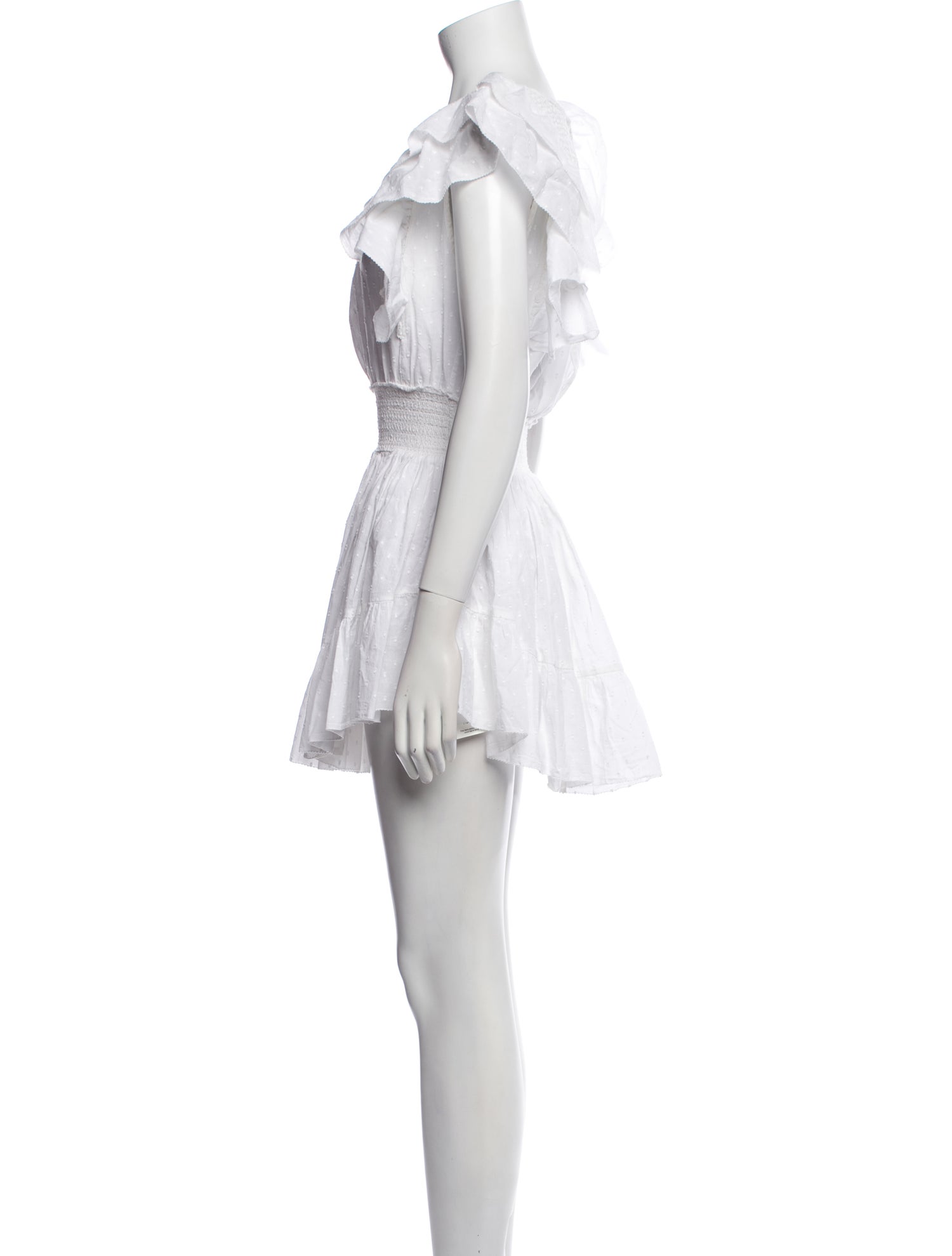 LoveShackFancy Bateau Neckline Mini Dress