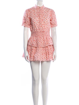 LoveShackFancy Floral Print Mini Dress