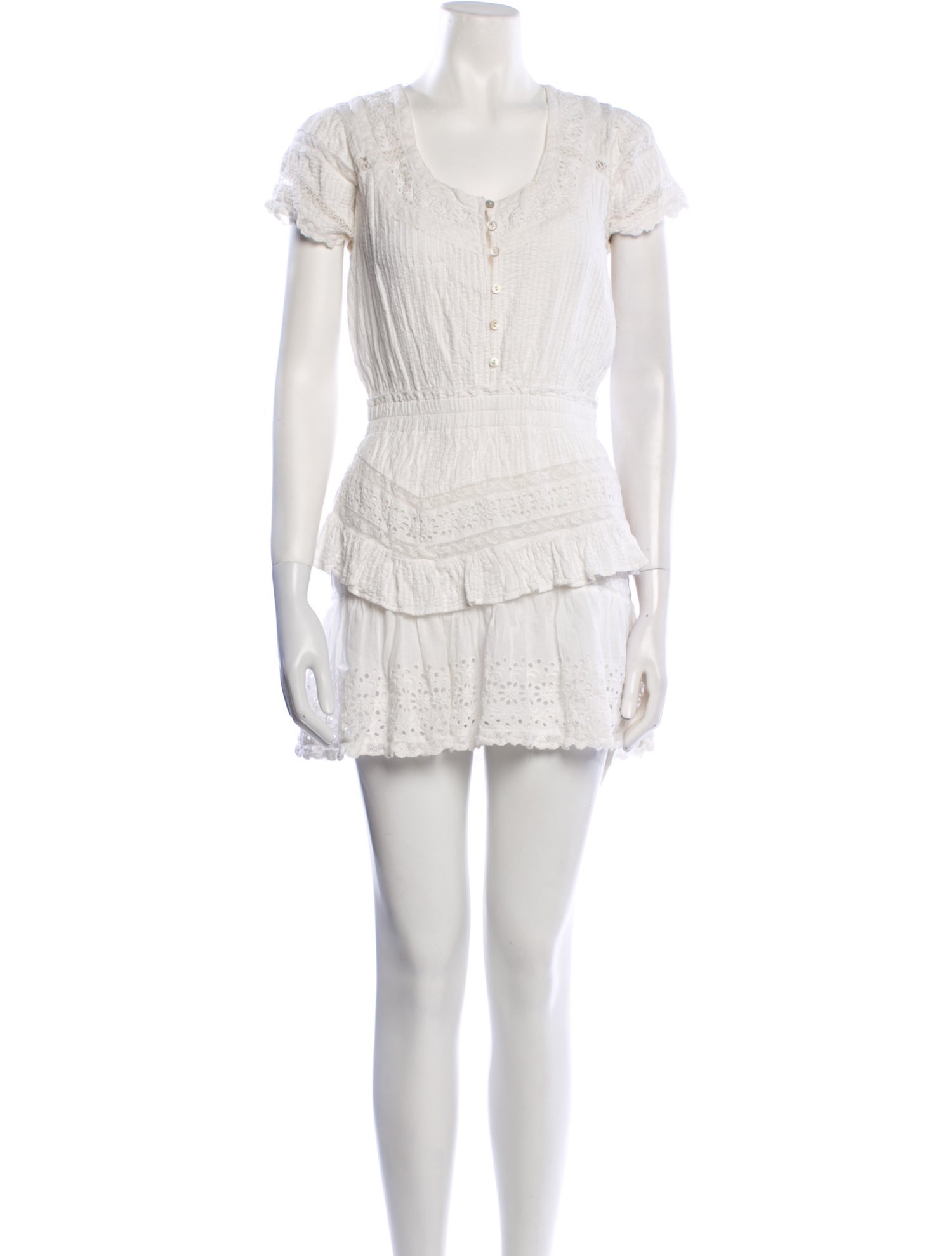 LoveShackFancy Scoop Neck Mini Dress