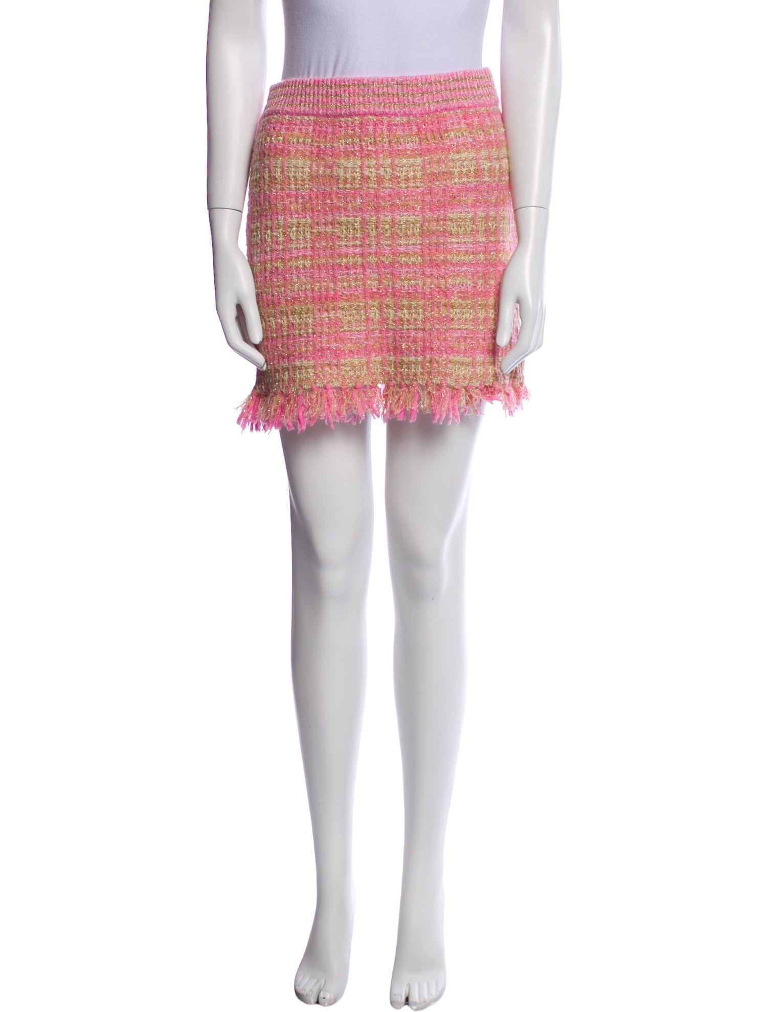 LoveShackFancy Tweed Pattern Knee-Length Skirt