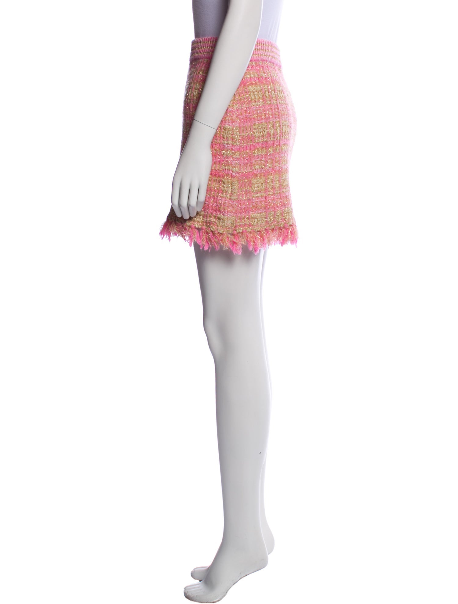 LoveShackFancy Tweed Pattern Knee-Length Skirt