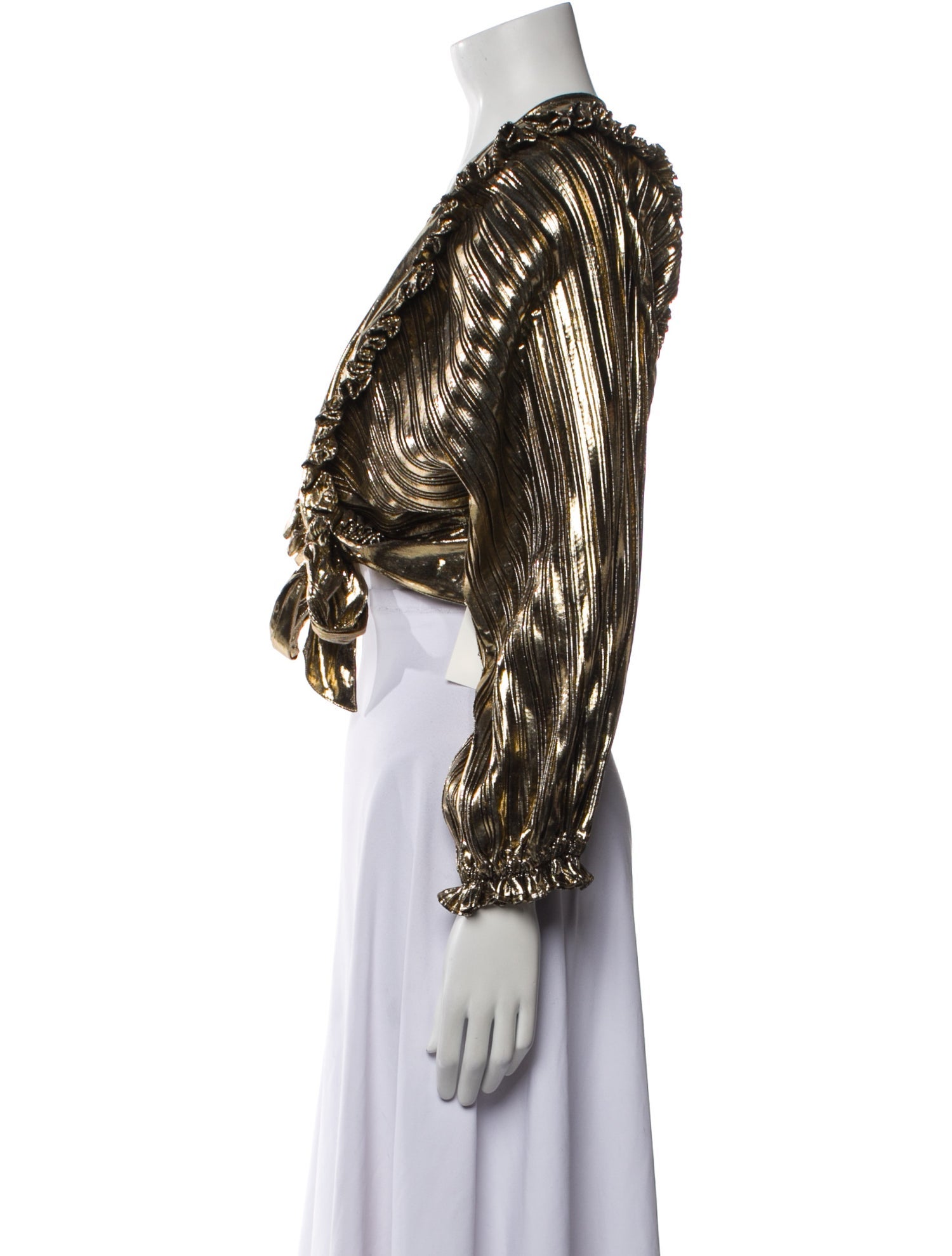 LoveShackFancy Printed V-Neck Crop Top