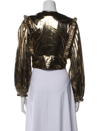 LoveShackFancy Printed V-Neck Crop Top