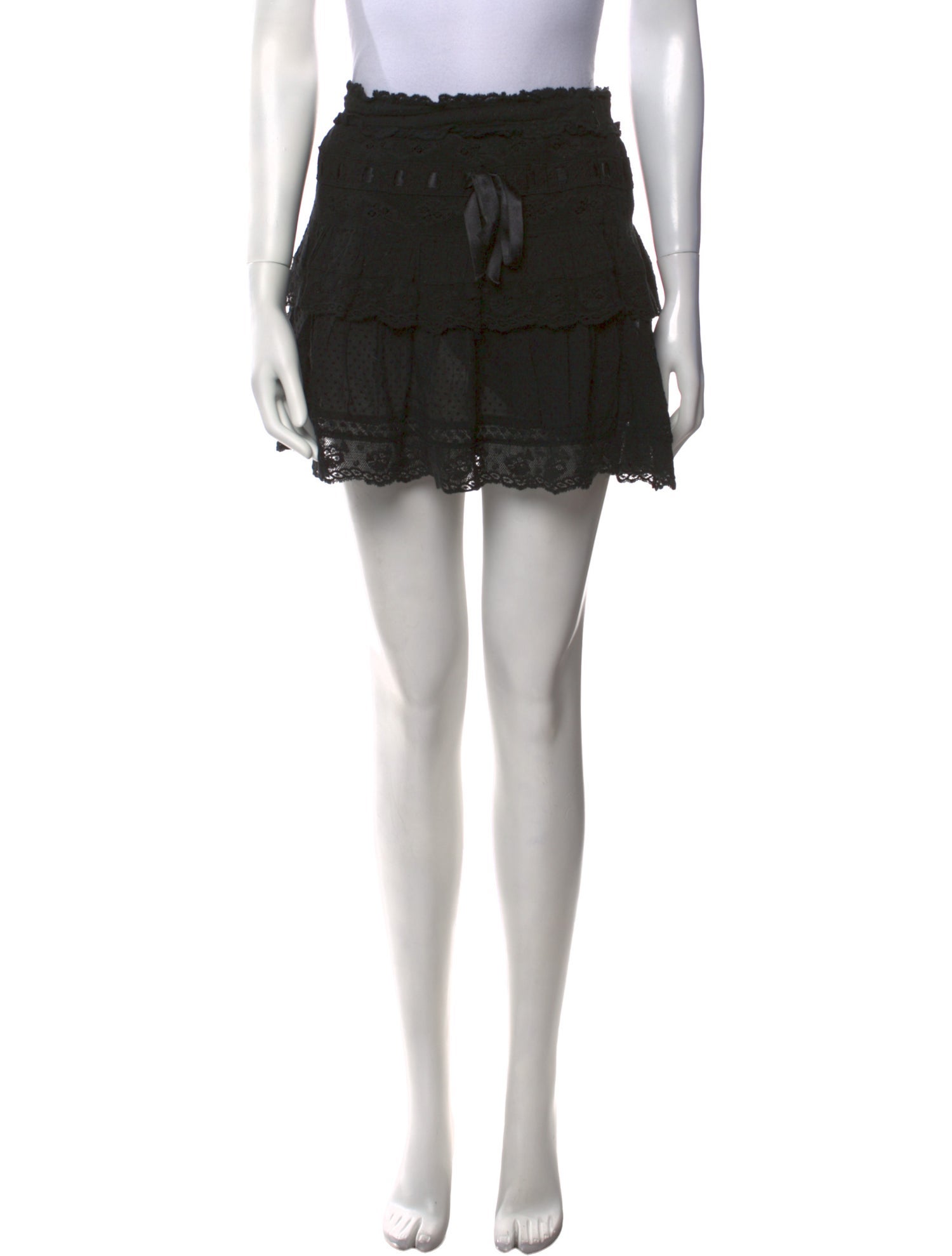 LoveShackFancy Ruffle Embellishment Mini Skirt