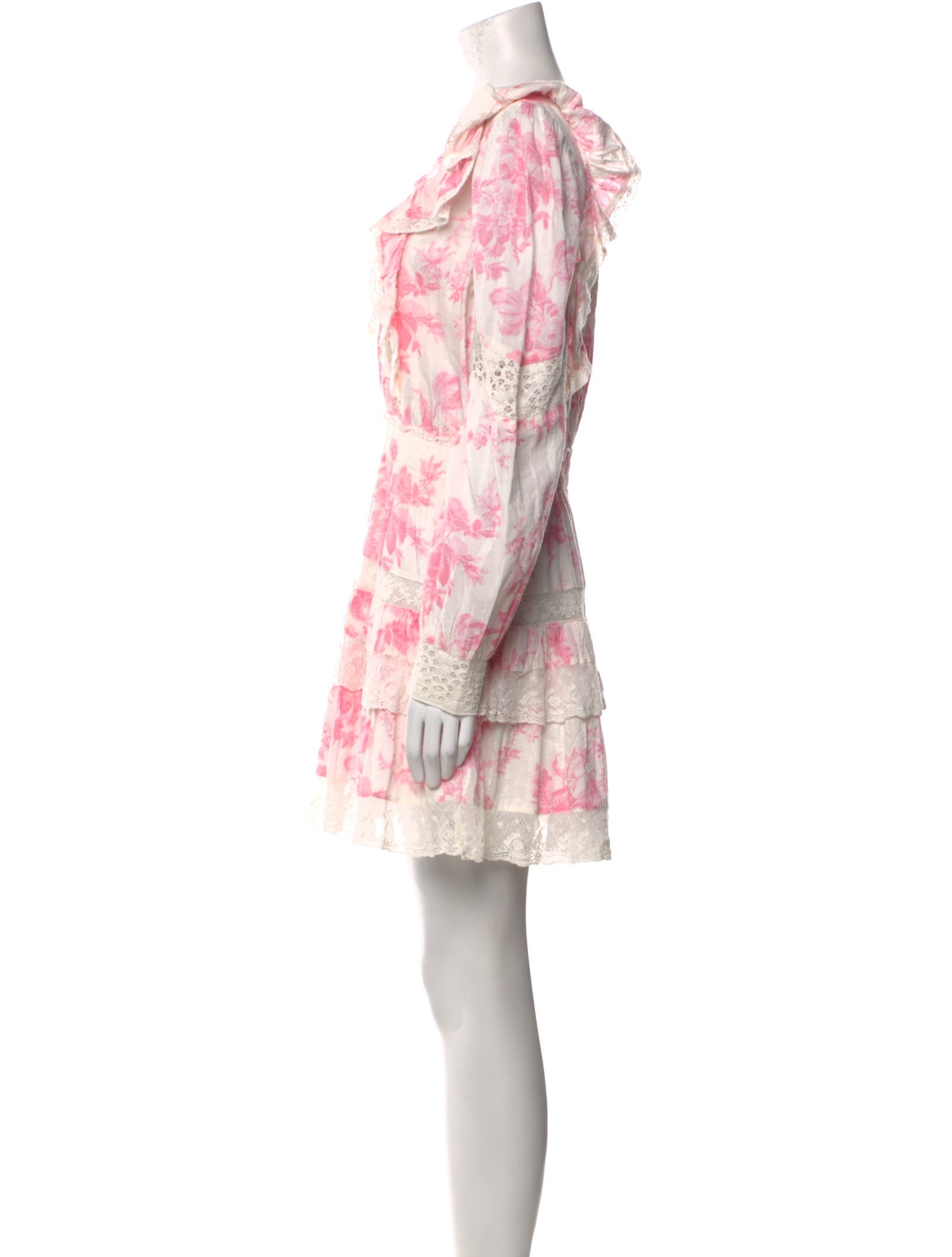 LoveShackFancy Floral Print Mini Dress