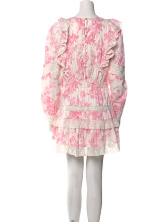 LoveShackFancy Floral Print Mini Dress