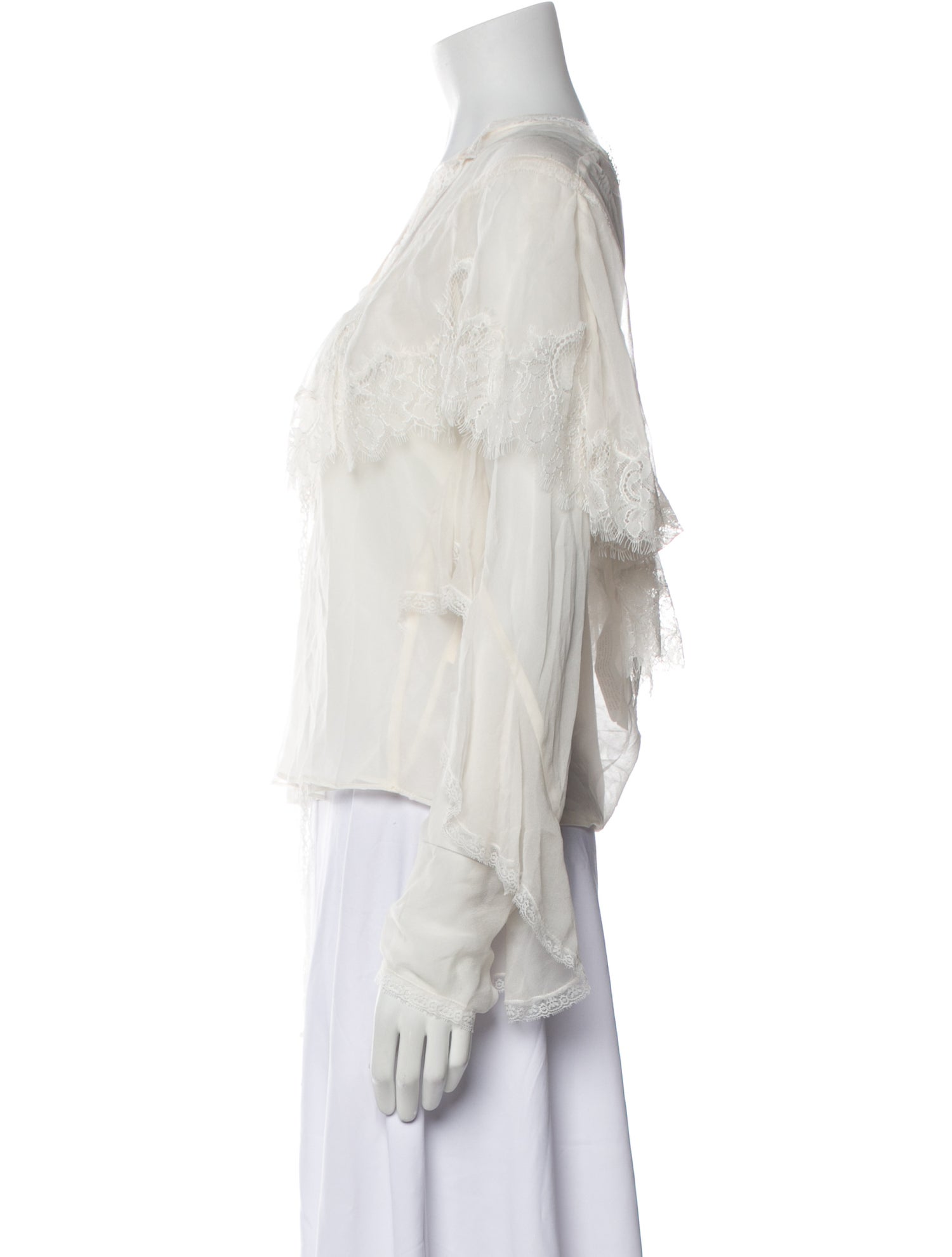 LoveShackFancy Silk V-Neck Blouse