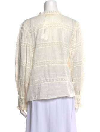 LoveShackFancy Lace Pattern Scoop Neck Blouse