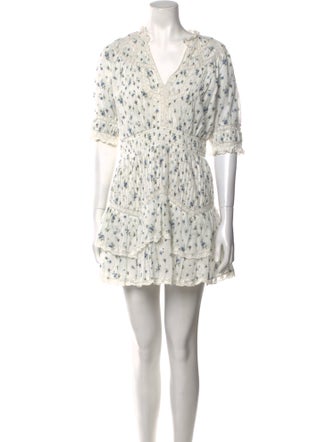 LoveShackFancy Floral Print Mini Dress