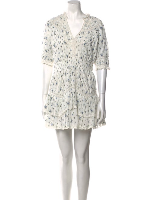 LoveShackFancy Floral Print Mini Dress