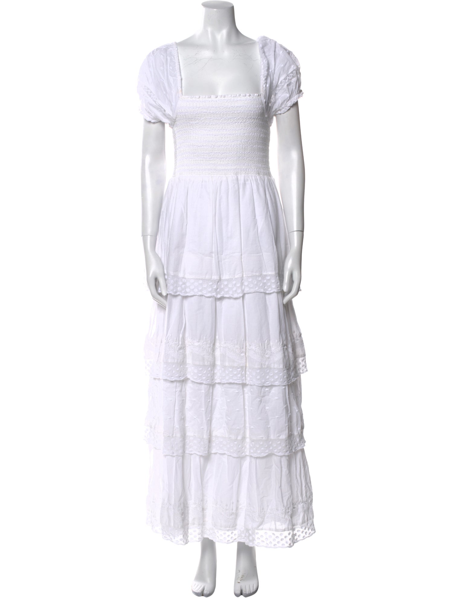 LoveShackFancy Square Neckline Long Dress