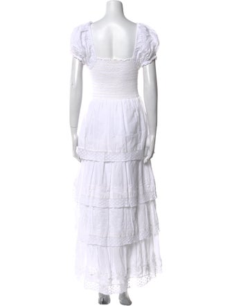 LoveShackFancy Square Neckline Long Dress