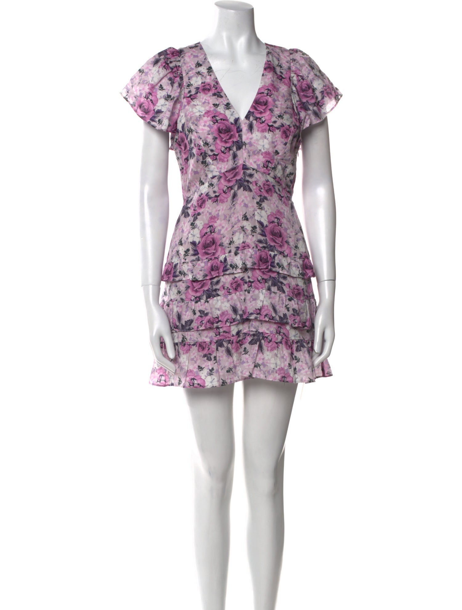 LoveShackFancy Floral Print Mini Dress