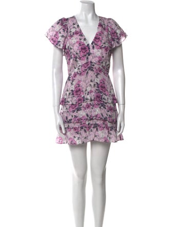 LoveShackFancy Floral Print Mini Dress