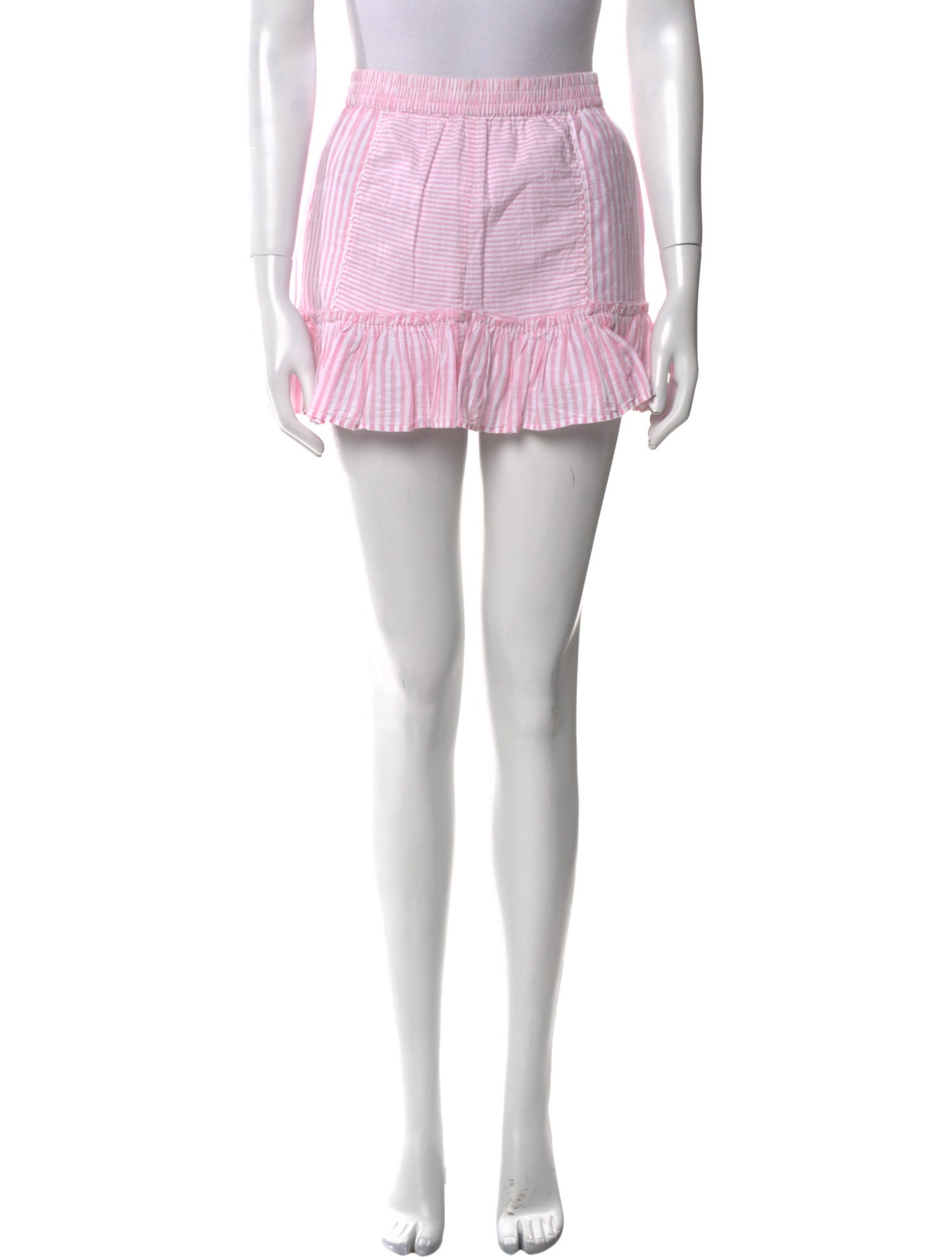 LoveShackFancy Striped Mini Skirt