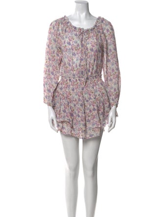 LoveShackFancy Floral Print Mini Dress