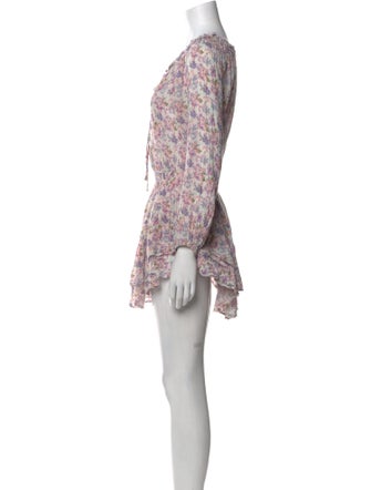 LoveShackFancy Floral Print Mini Dress