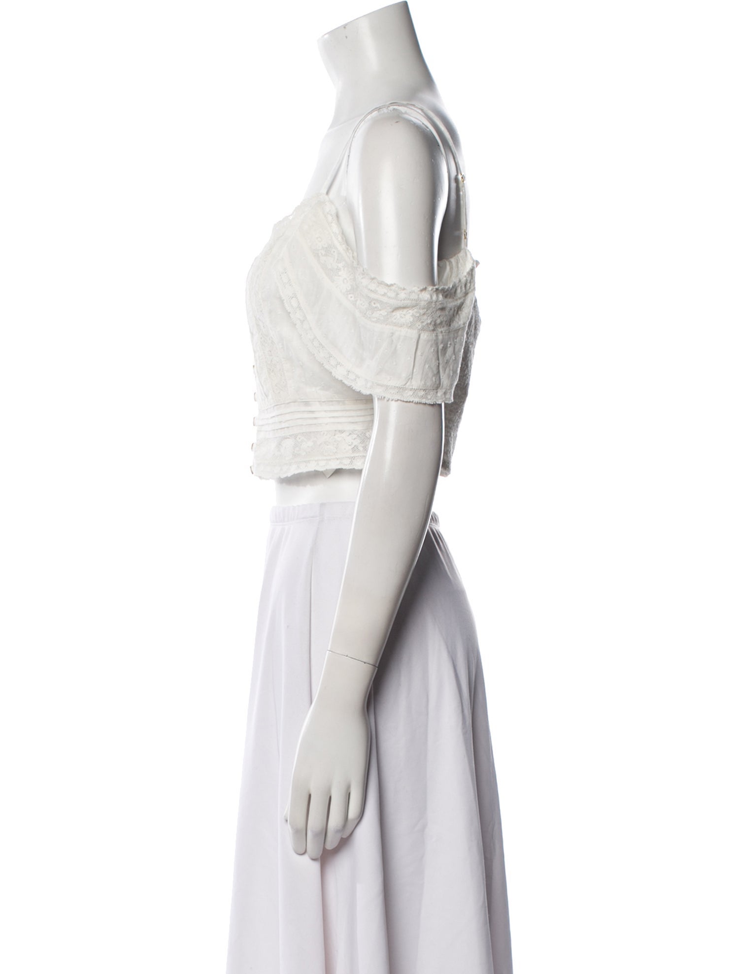 LoveShackFancy Square Neckline Short Sleeve Crop Top w/ Tags