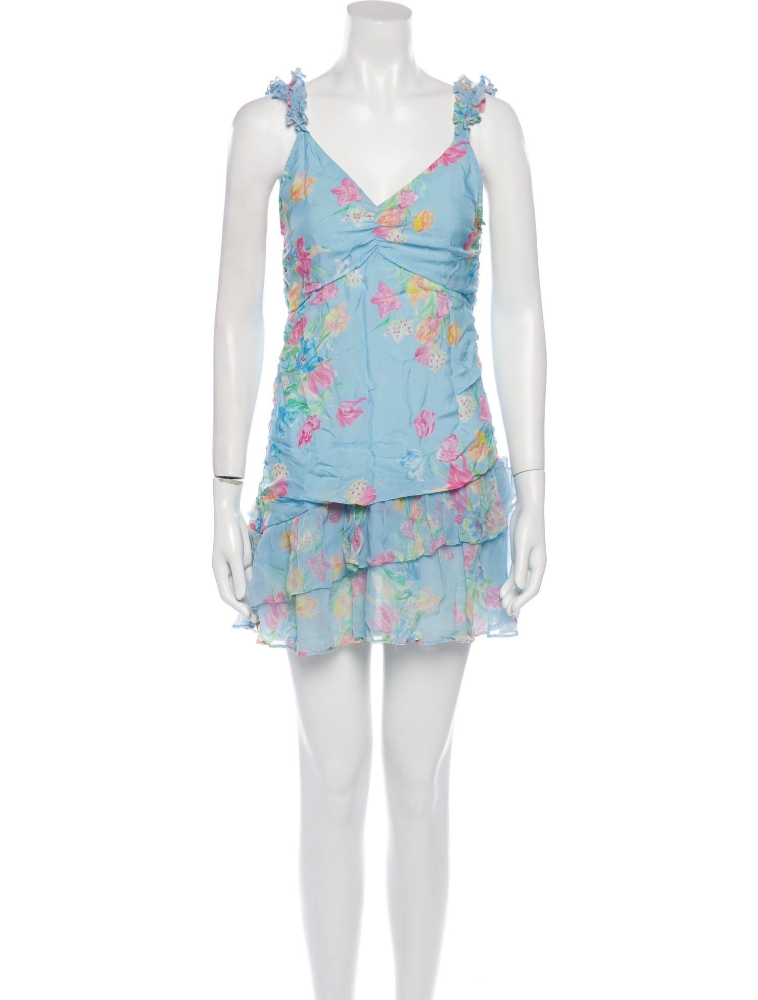 LoveShackFancy Floral Print Mini Dress