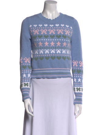 LoveShackFancy Striped Crew Neck Crop Top