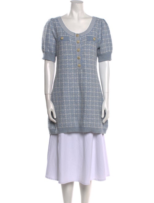 LoveShackFancy Plaid Print Scoop Neck Sweater