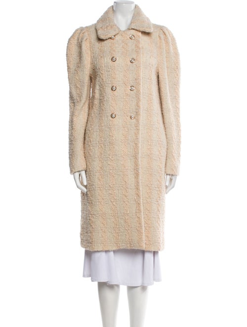 LoveShackFancy Wool Striped Faux Fur Coat