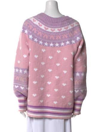 LoveShackFancy Printed Scoop Neck Sweater