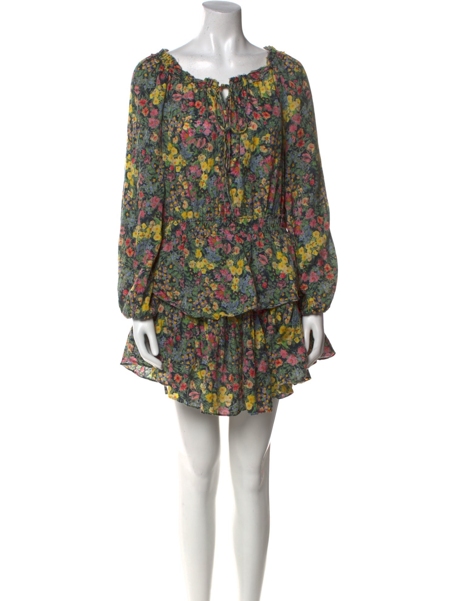 LoveShackFancy Floral Print Mini Dress