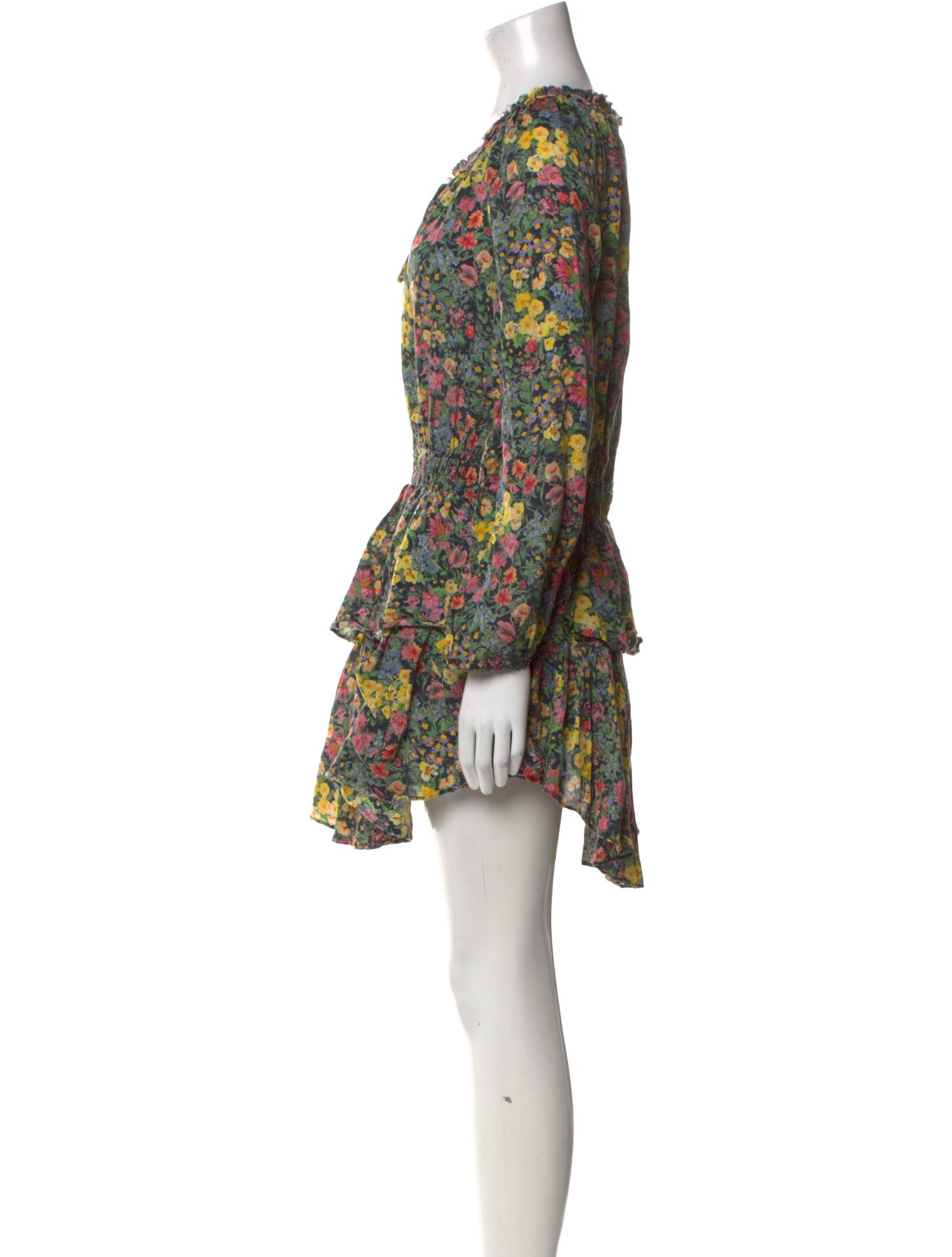 LoveShackFancy Floral Print Mini Dress