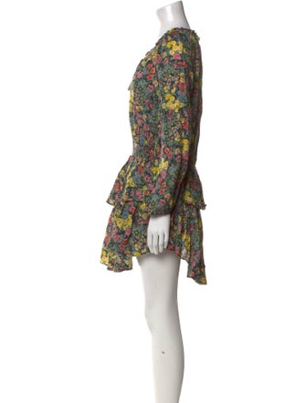 LoveShackFancy Floral Print Mini Dress