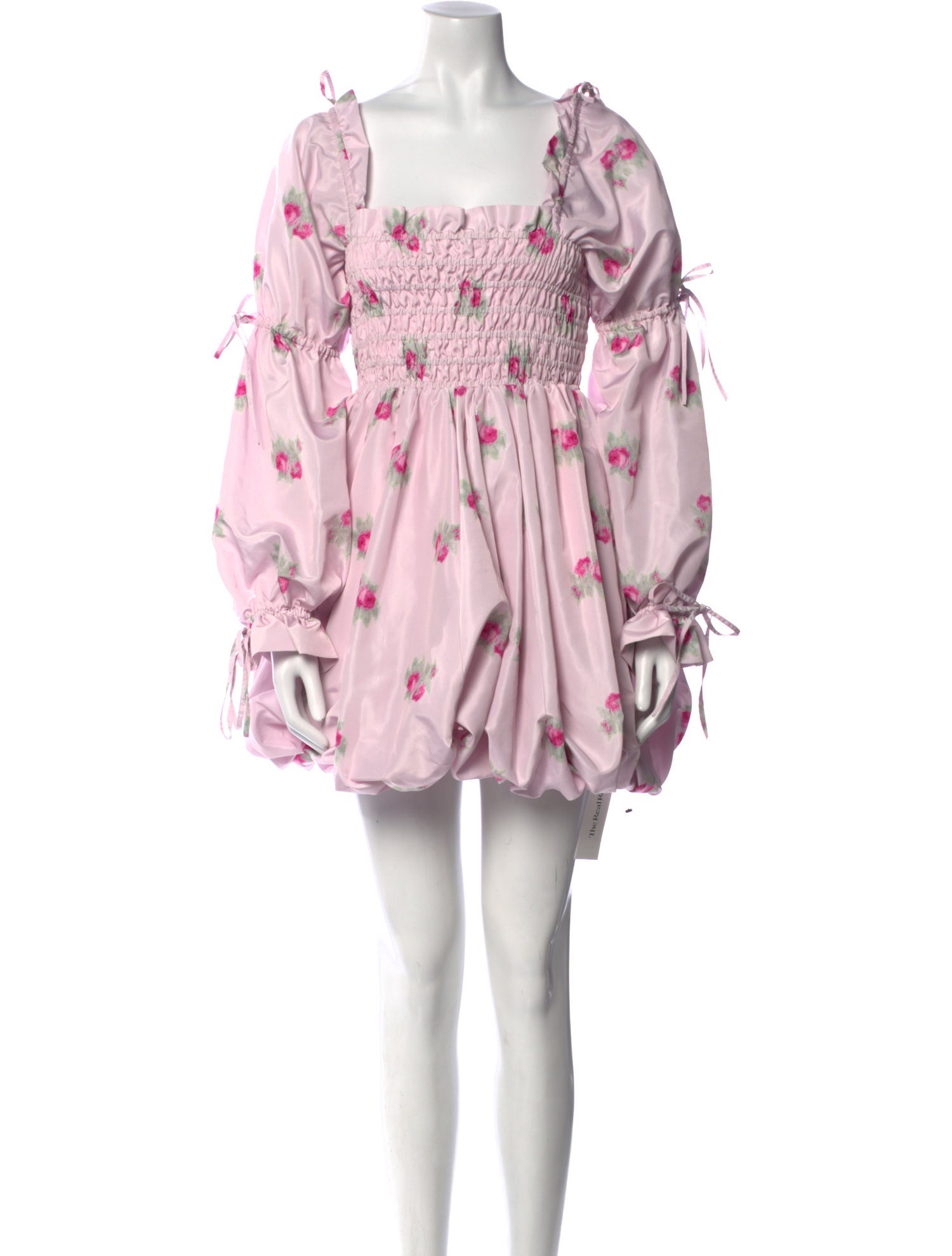 LoveShackFancy Floral Print Mini Dress