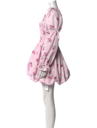 LoveShackFancy Floral Print Mini Dress