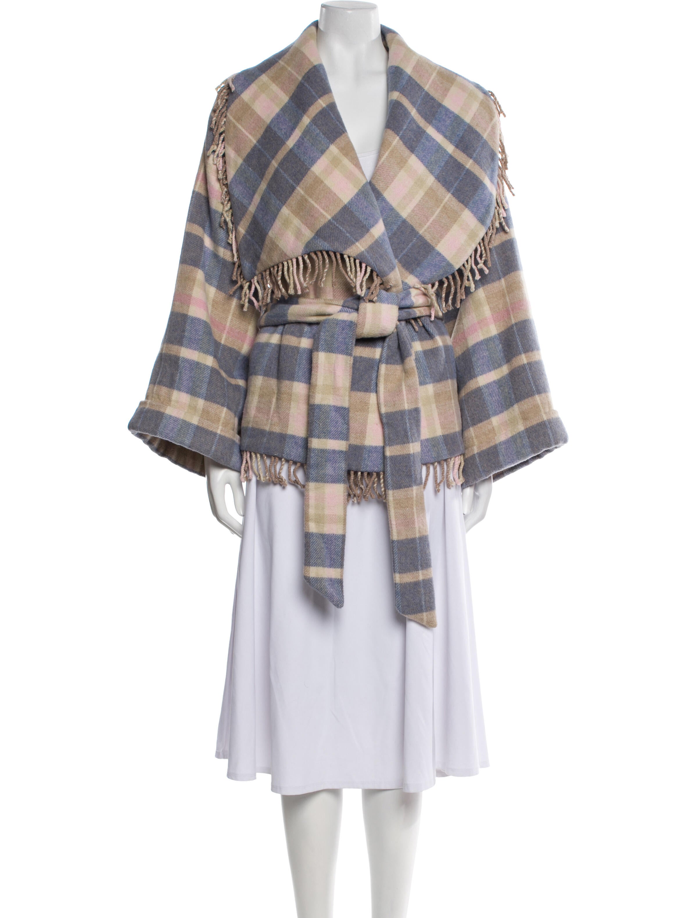 LoveShackFancy Plaid Print Coat