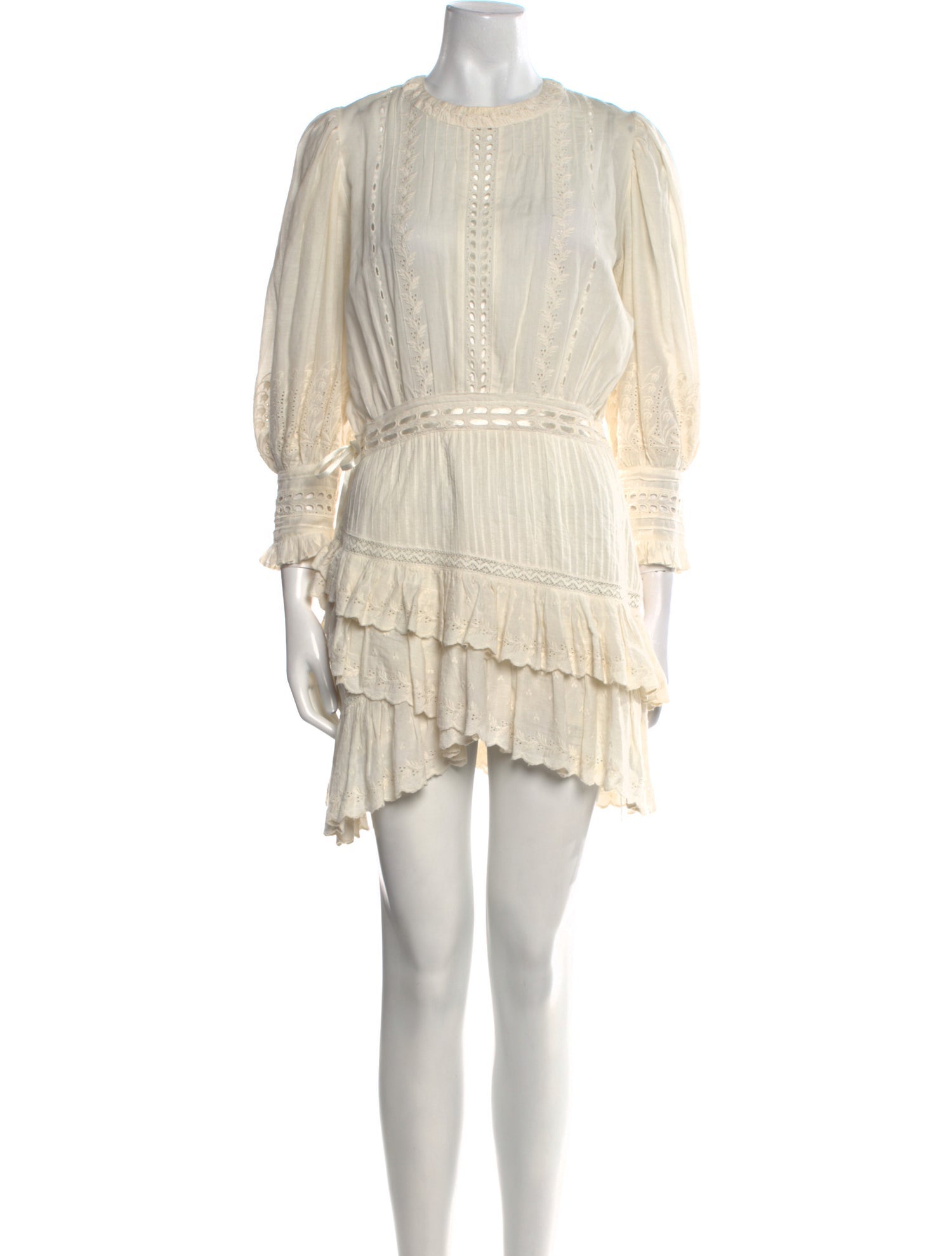 LoveShackFancy Crew Neck Mini Dress