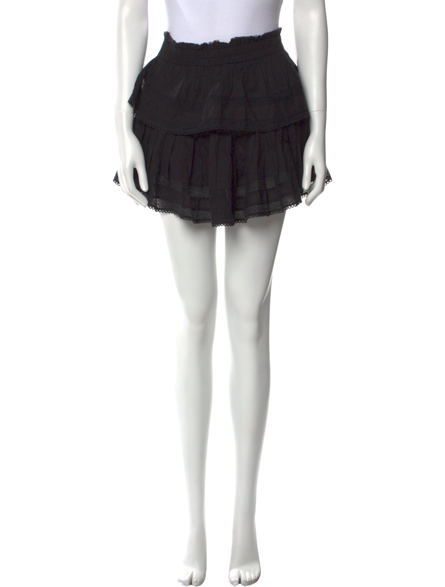 LoveShackFancy Raw-Edge Trim Mini Skirt